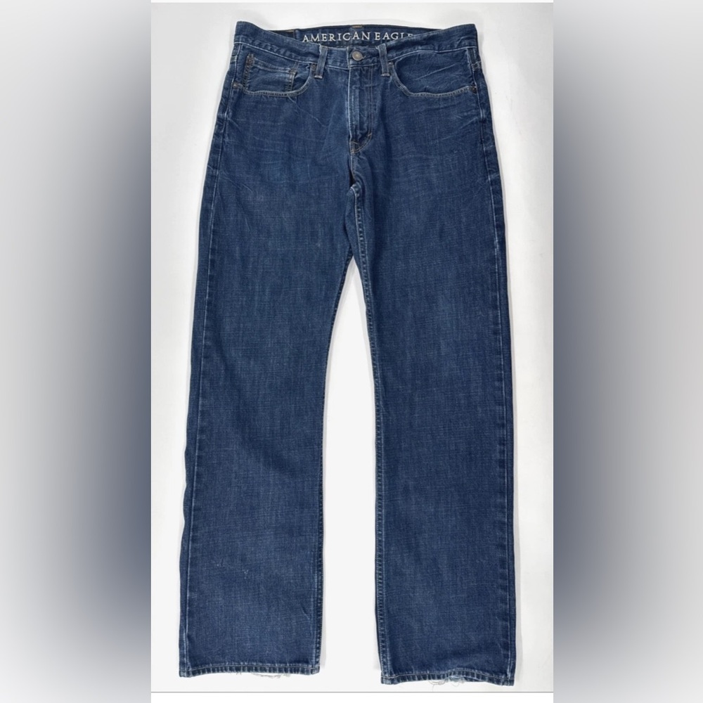 American Eagle Relaxed Jeans Mens Actual 34x33 Straight Blue Denim Medium Mid